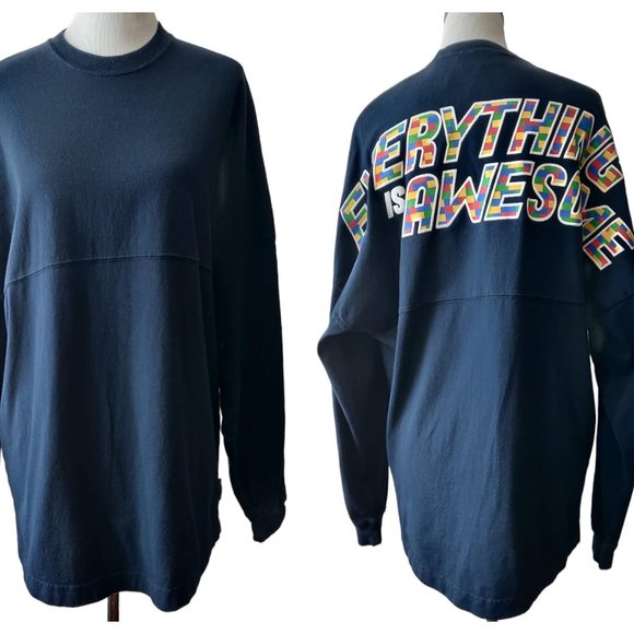 Spirit Jersey Unisex Blue Legoland Everything Is Awesome Long Sleeve Top S - Picture 1 of 9